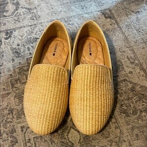 Birdies Woven Gold Loafers